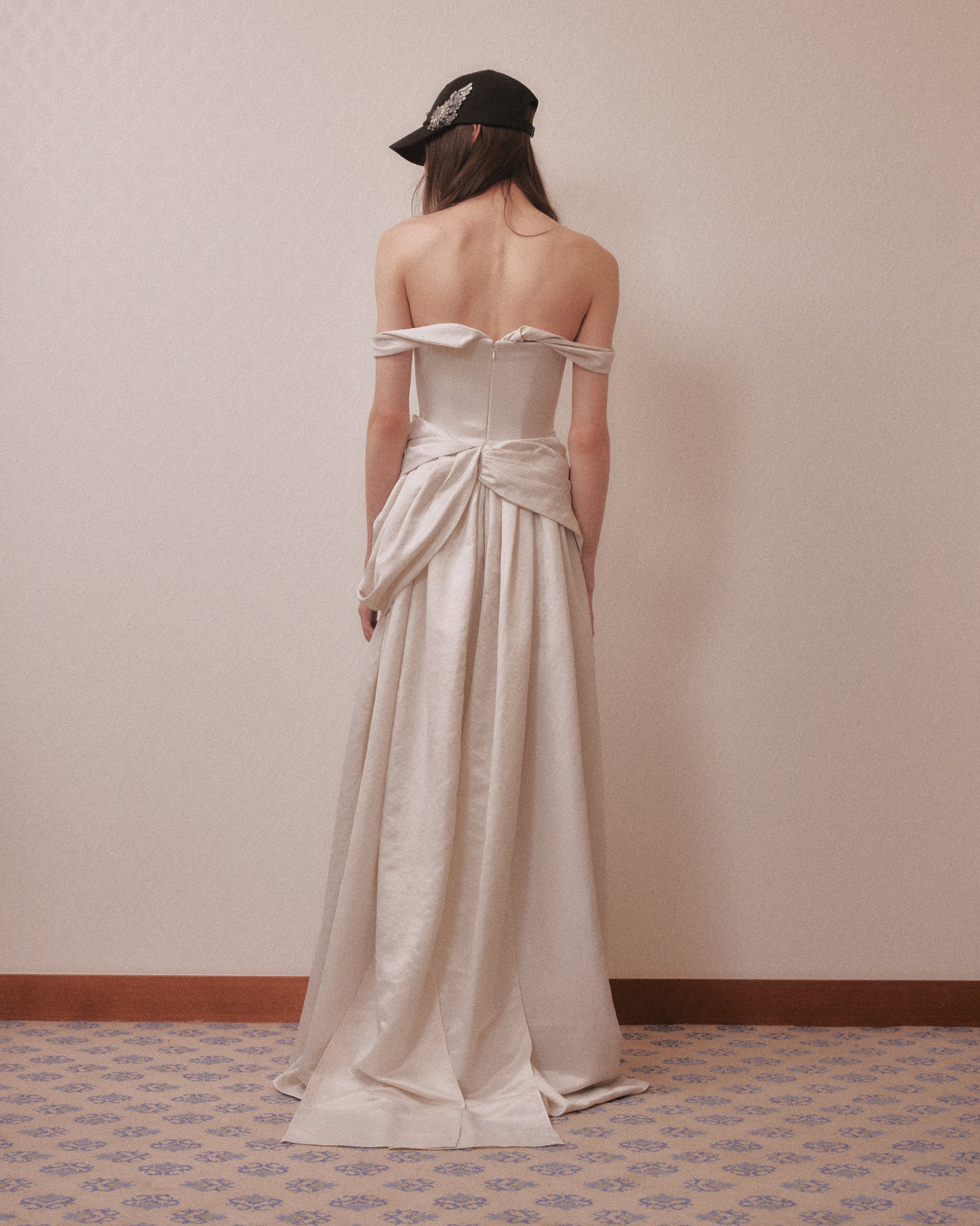 Satin drape dress One color【Delivery in March 2027】