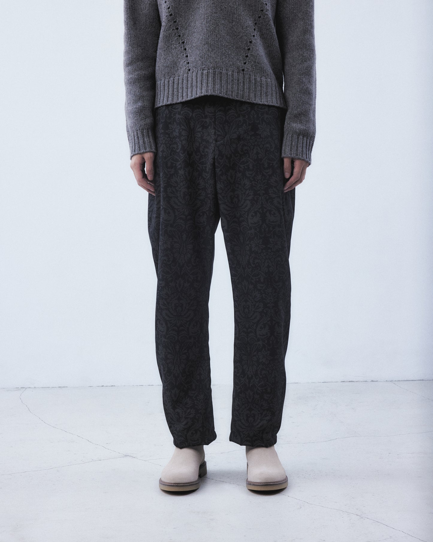 ornament print corduroy belt pants【Delivery in September 2026】