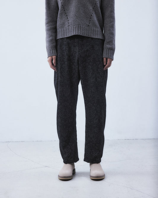 ornament print corduroy belt pants【Delivery in August 2026】