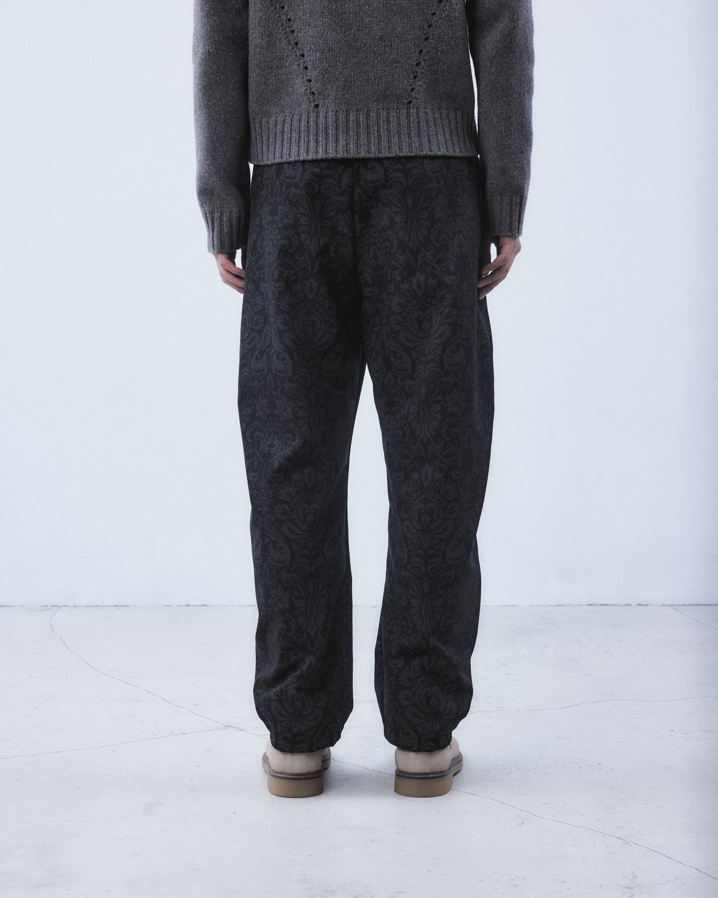 ornament print corduroy belt pants【Delivery in September 2026】