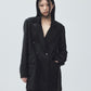 seam frayed melton coat Black【Delivery in November 2025】