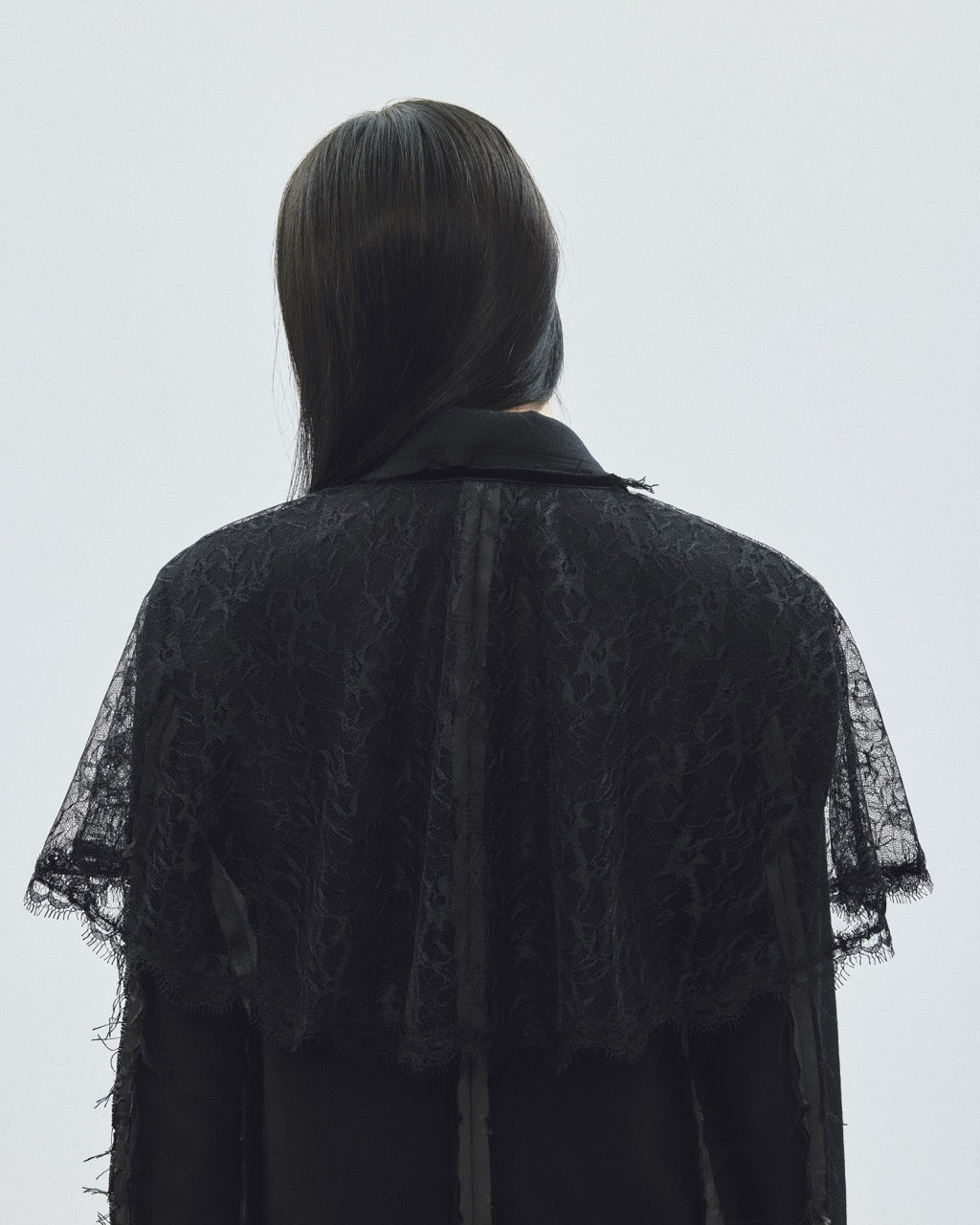 seam frayed melton coat Black【Delivery in November 2025】