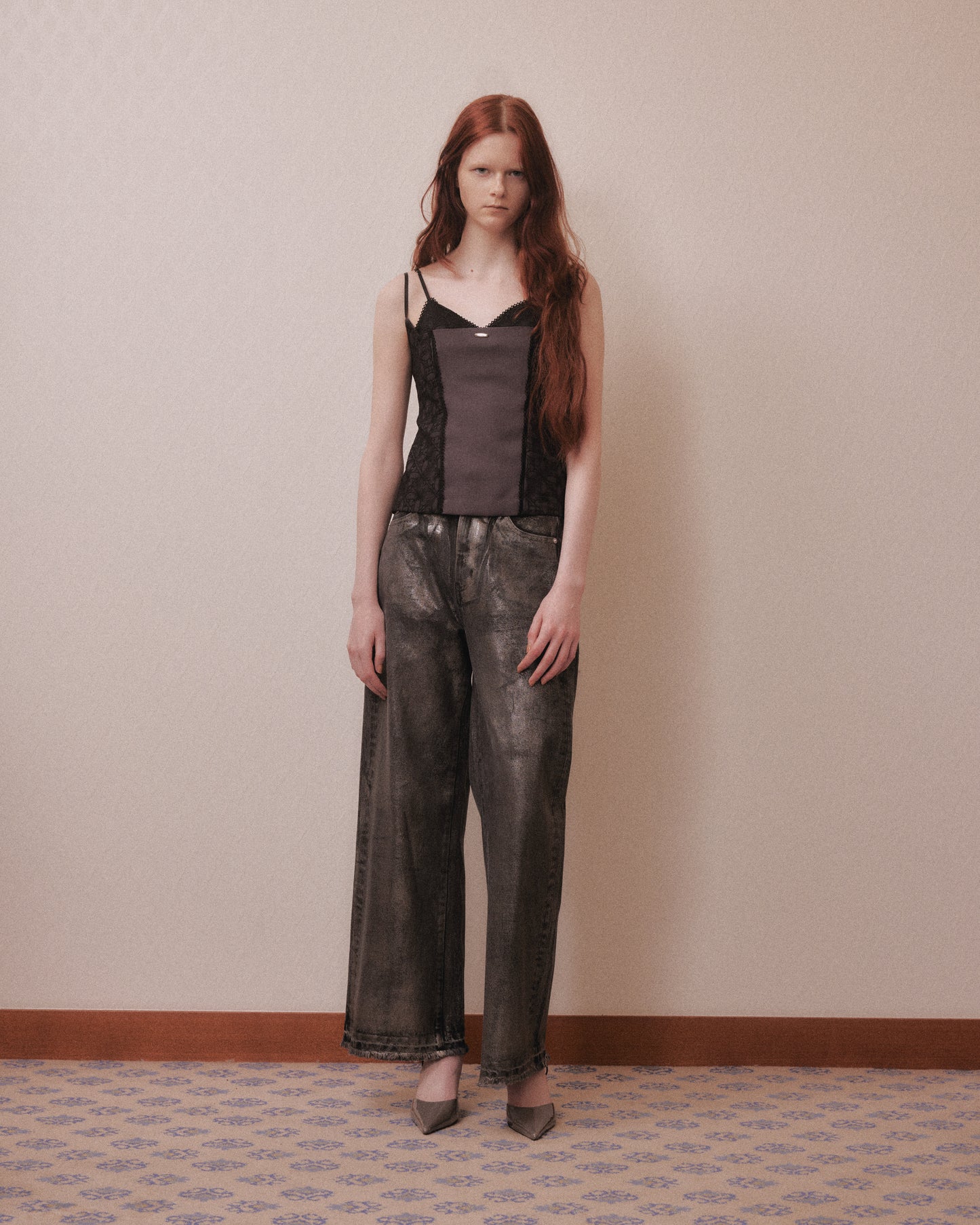 Rosette tile bustier tops Gray【Delivery in February 2027】