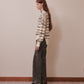 Silver foil print ornament denim pants Black【Delivery in February 2027】