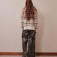 Silver foil print ornament denim pants Black【Delivery in February 2027】