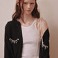 Bijou bra peplum knit  cardigan Black【Delivery in February 2027】
