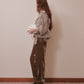 punching lace peplum trench jacket Khaki【Delivery in January 2027】