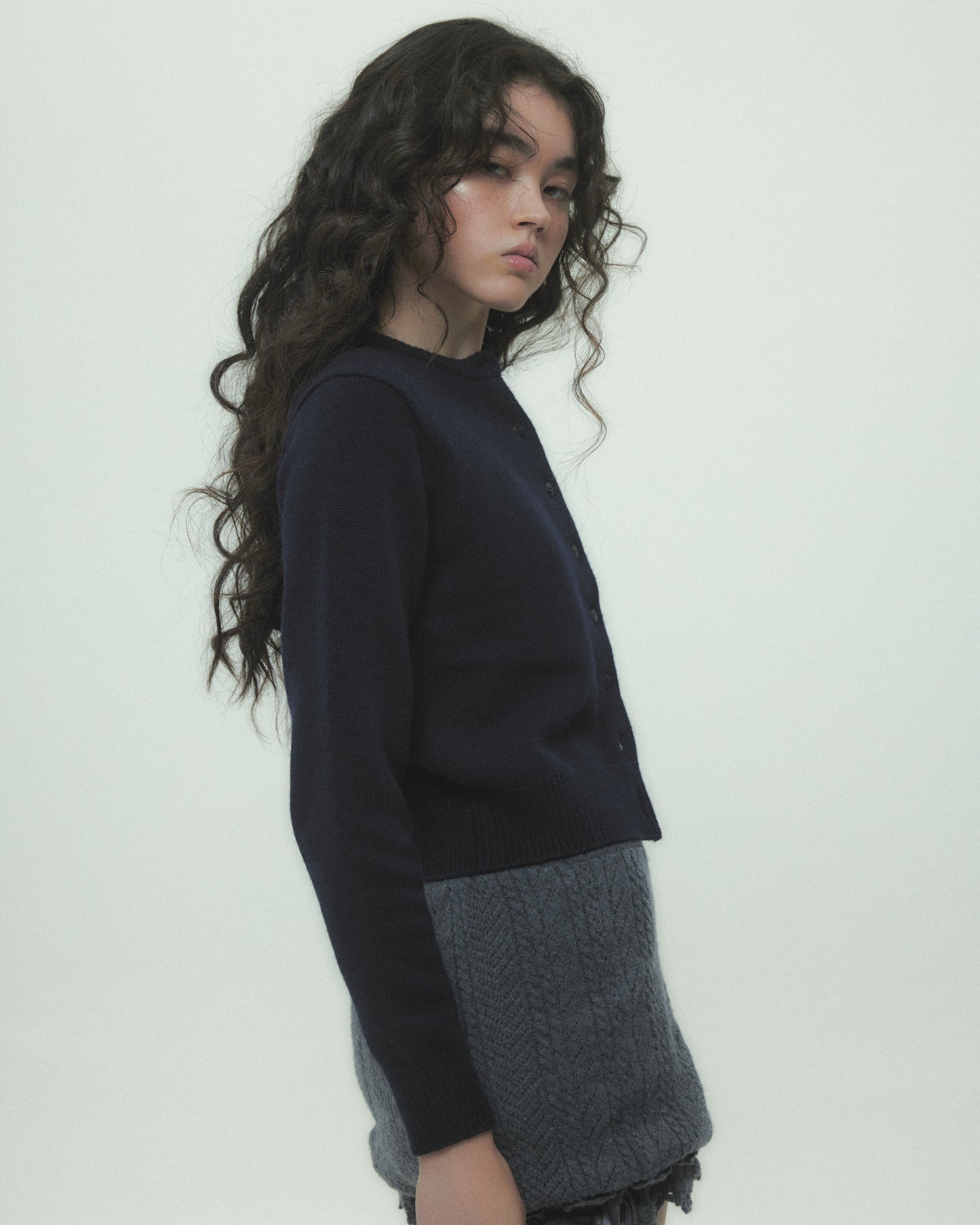 LOVE metal bolts cardigan Navy【Delivery in September 2026】