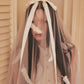 feather beads tulle veil【Delivery in March 2026】