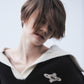 big collar knit pullover Black【Delivery in August 2026】