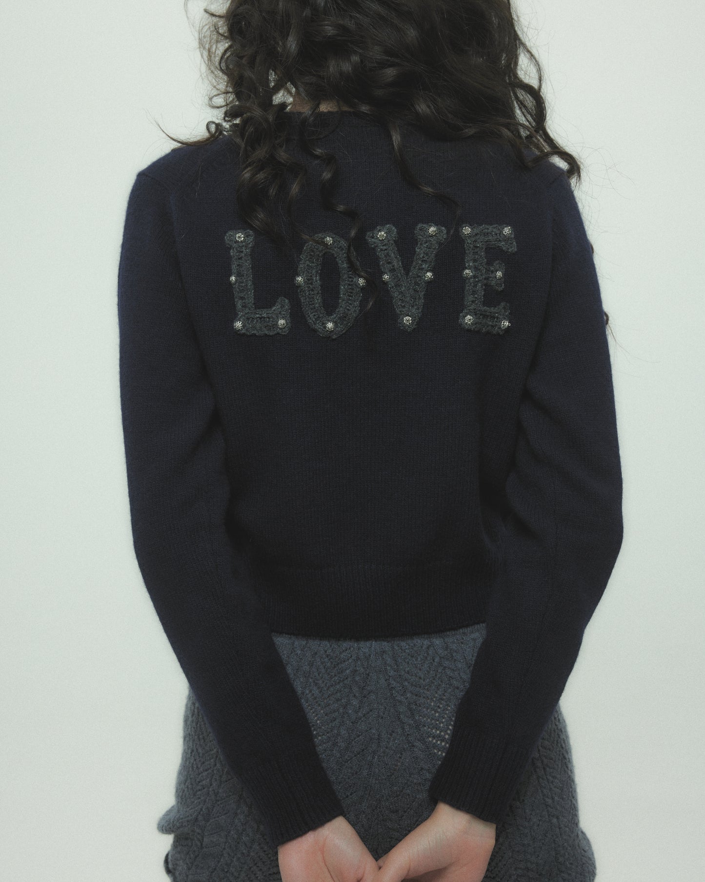 LOVE metal bolts cardigan Navy【Delivery in September 2026】