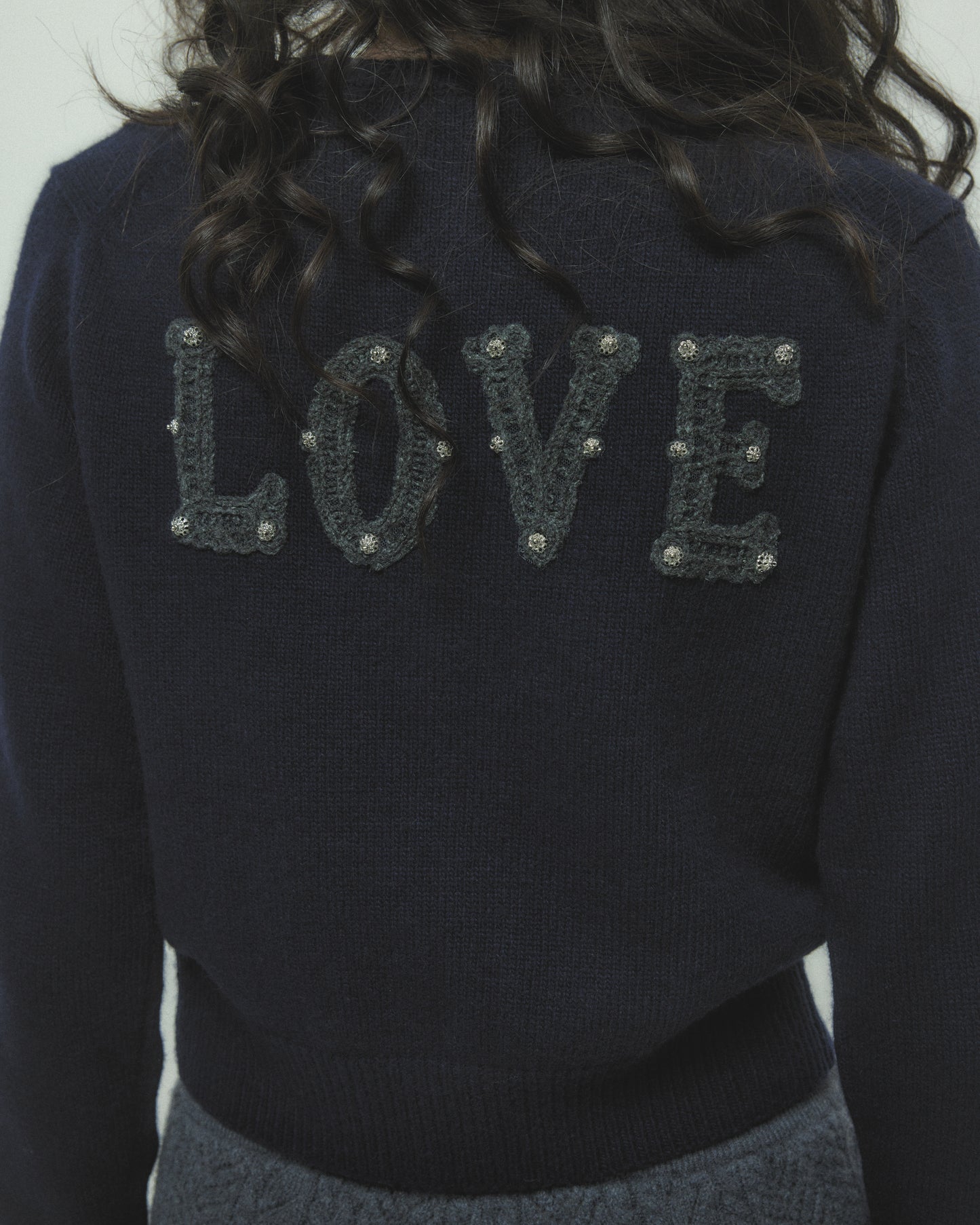 LOVE metal bolts cardigan Navy【Delivery in September 2026】
