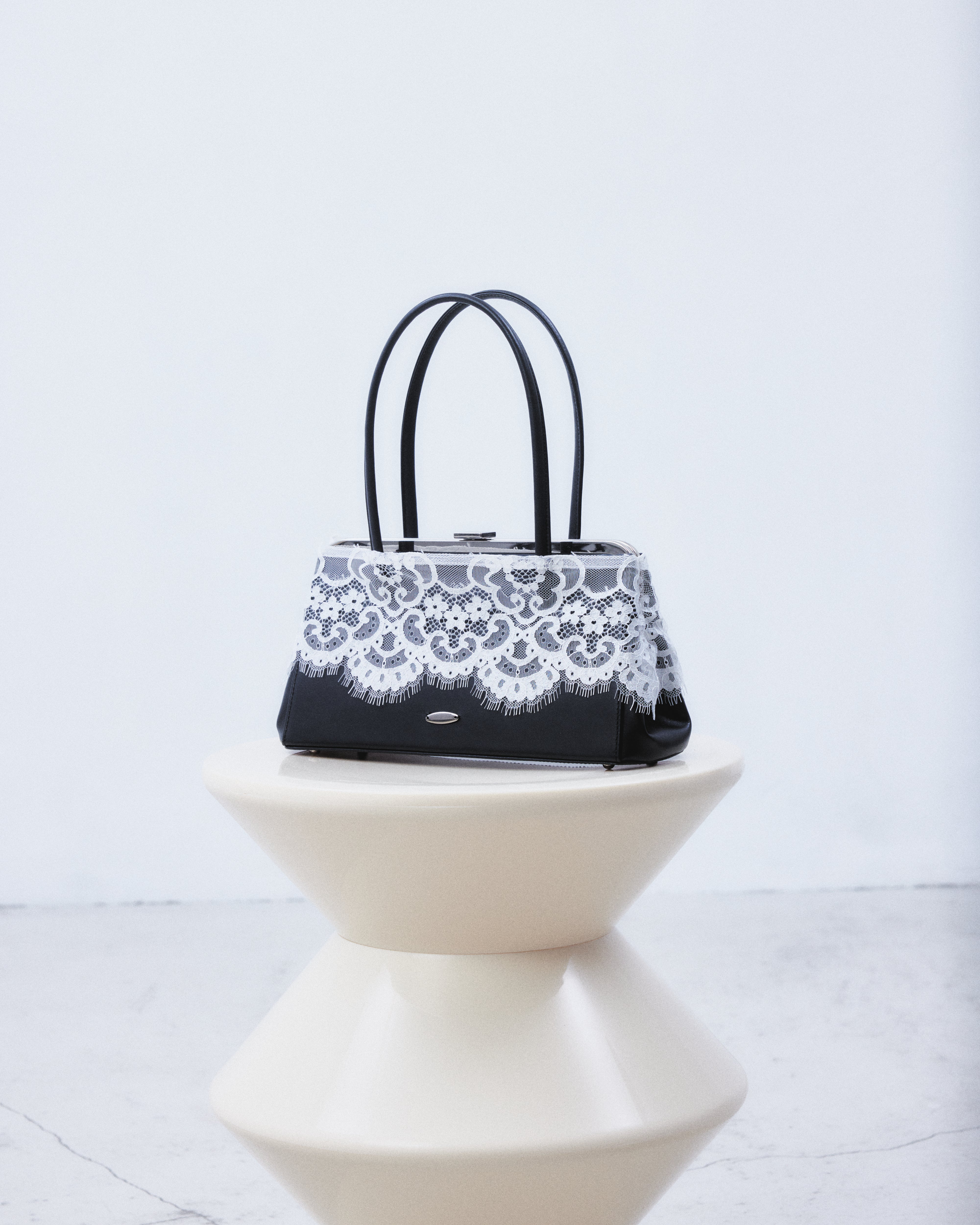 タナカダイスケ|バッグ|white lace veil leather handbag – tanakadaisuke