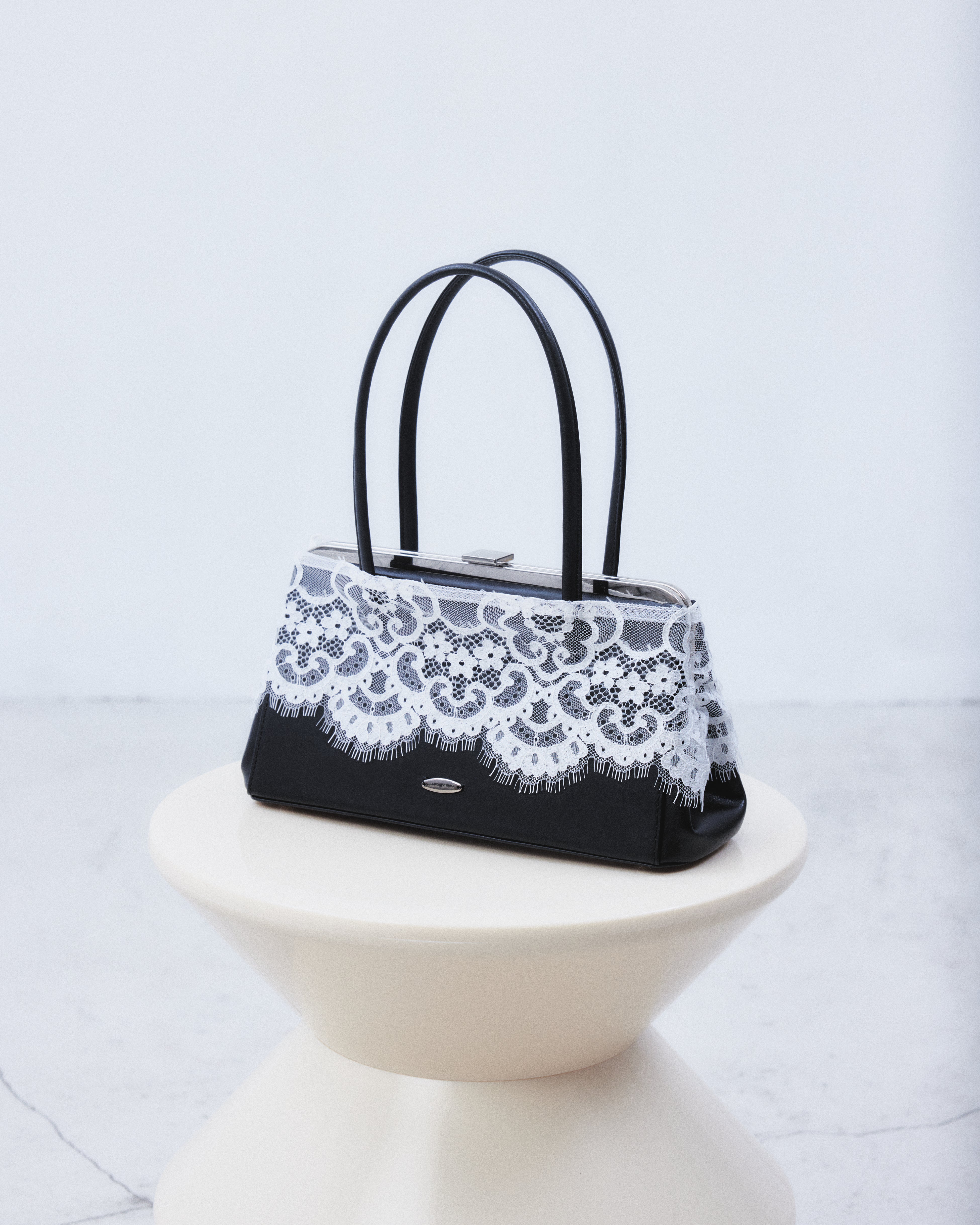 タナカダイスケ|バッグ|white lace veil leather handbag – tanakadaisuke