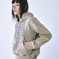 【STUDIOUS Special item】rhombus metal print bijou hoodie Beige【Stock】