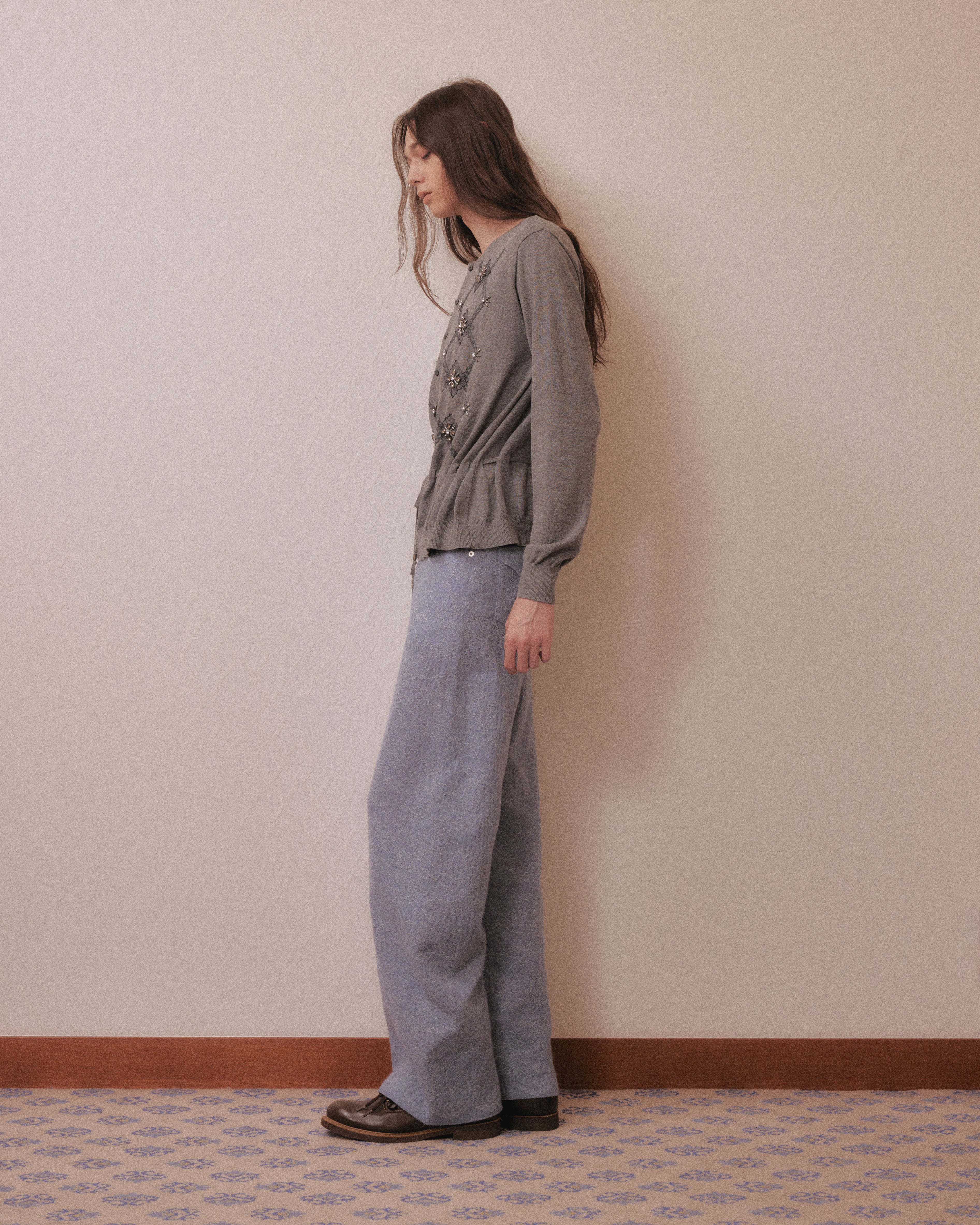 tanakadaisuke(タナカダイスケ)|ニット|Lace argyle bijou knit