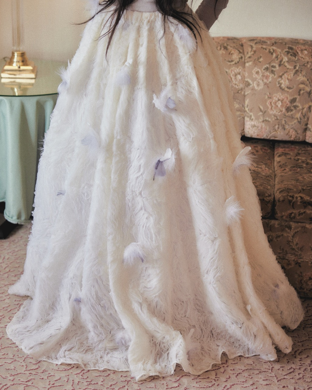 fluffy feather long skirt【Delivery in March 2026】