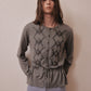 Lace argyle bijou knit  cardigan Gray【Delivery in February 2027】