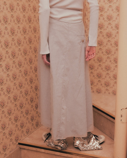 tanakadaisuke check frilled wrap skirt Ivory スカート