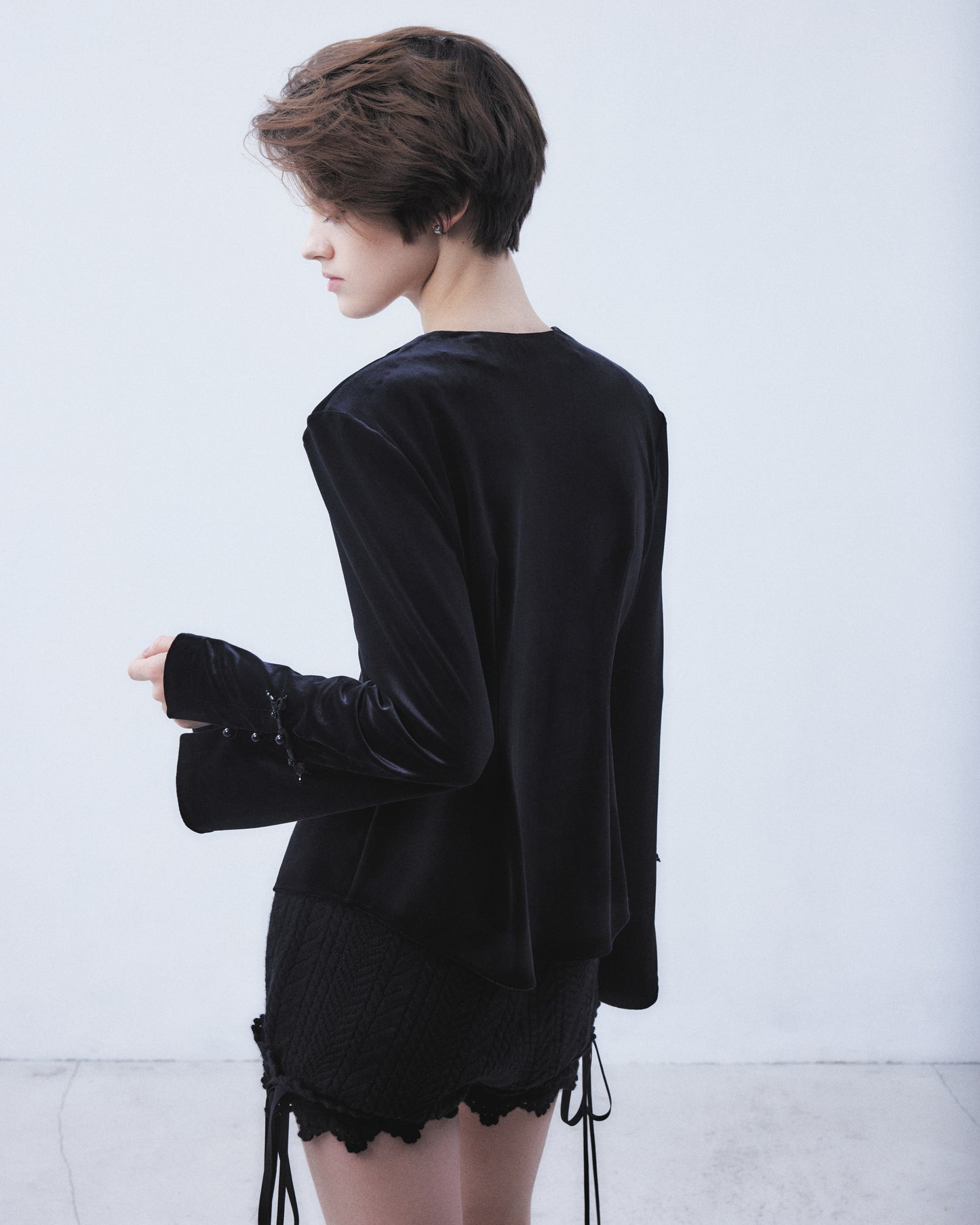 china button velour cardigan【Delivery in June 2026】