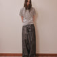 Silver foil print ornament denim pants Black【Delivery in February 2027】