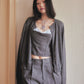 seam frayed bustier tops Gray【Delivery in February 2026】