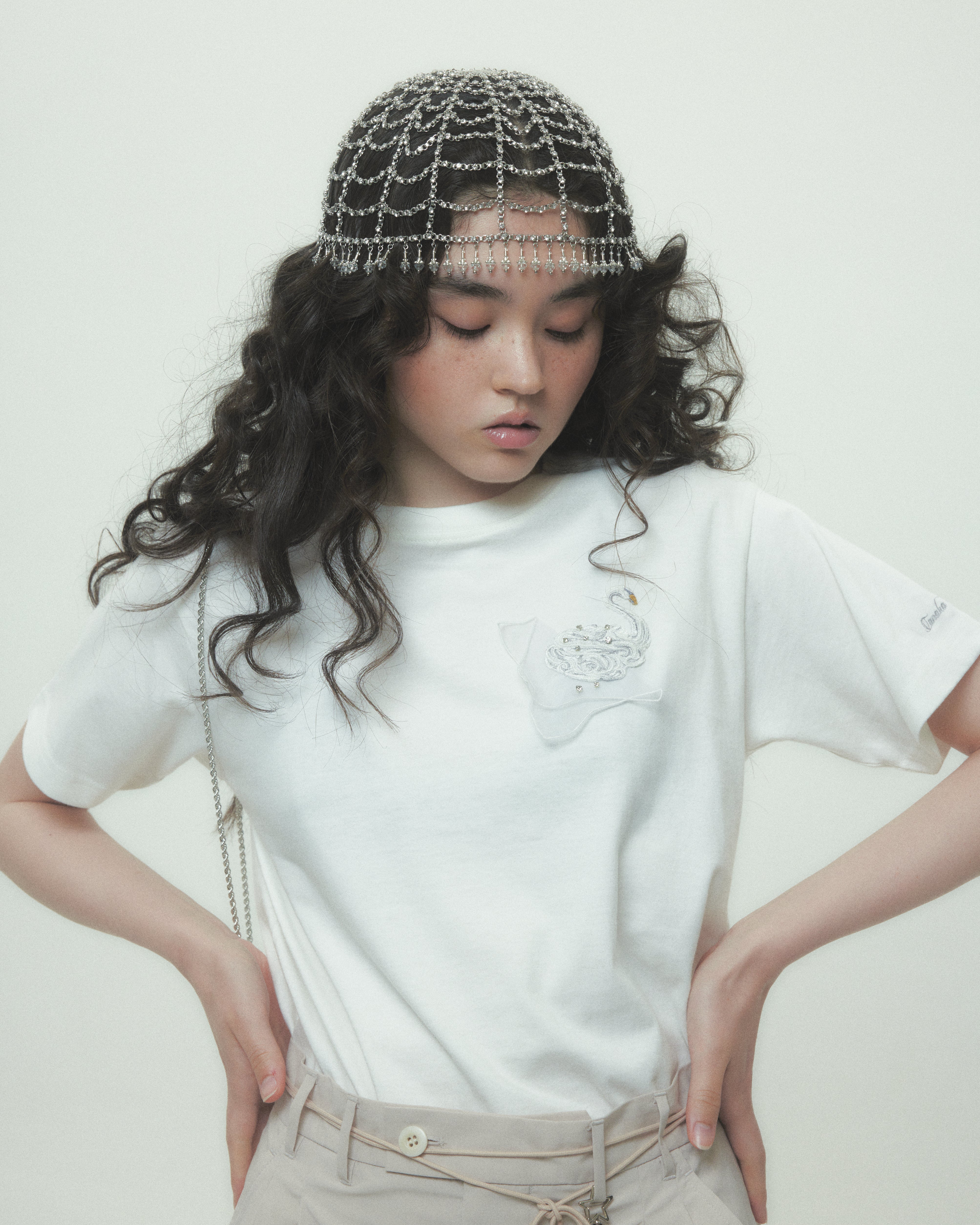 tanakadaisuke(タナカダイスケ)｜Tシャツ｜Meringue swan T-shirt White