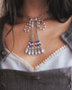 blue and white porcelain ribbon chain necklace 【stock】