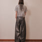 Silver foil print ornament denim pants Black【Delivery in February 2027】