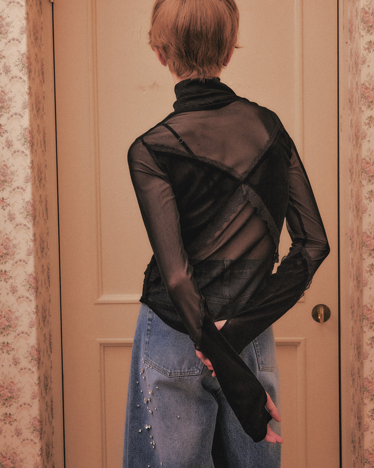 falling stars denim pants Blue【Delivery in August 2026】