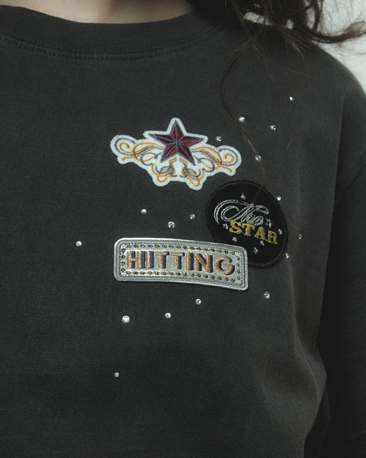 Hitting the star T-shirt Black【Delivery in August 2026】