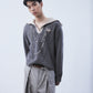 big collar knit pullover Smoky brown【Delivery in August 2026】