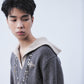 big collar knit pullover Smoky brown【Delivery in August 2026】