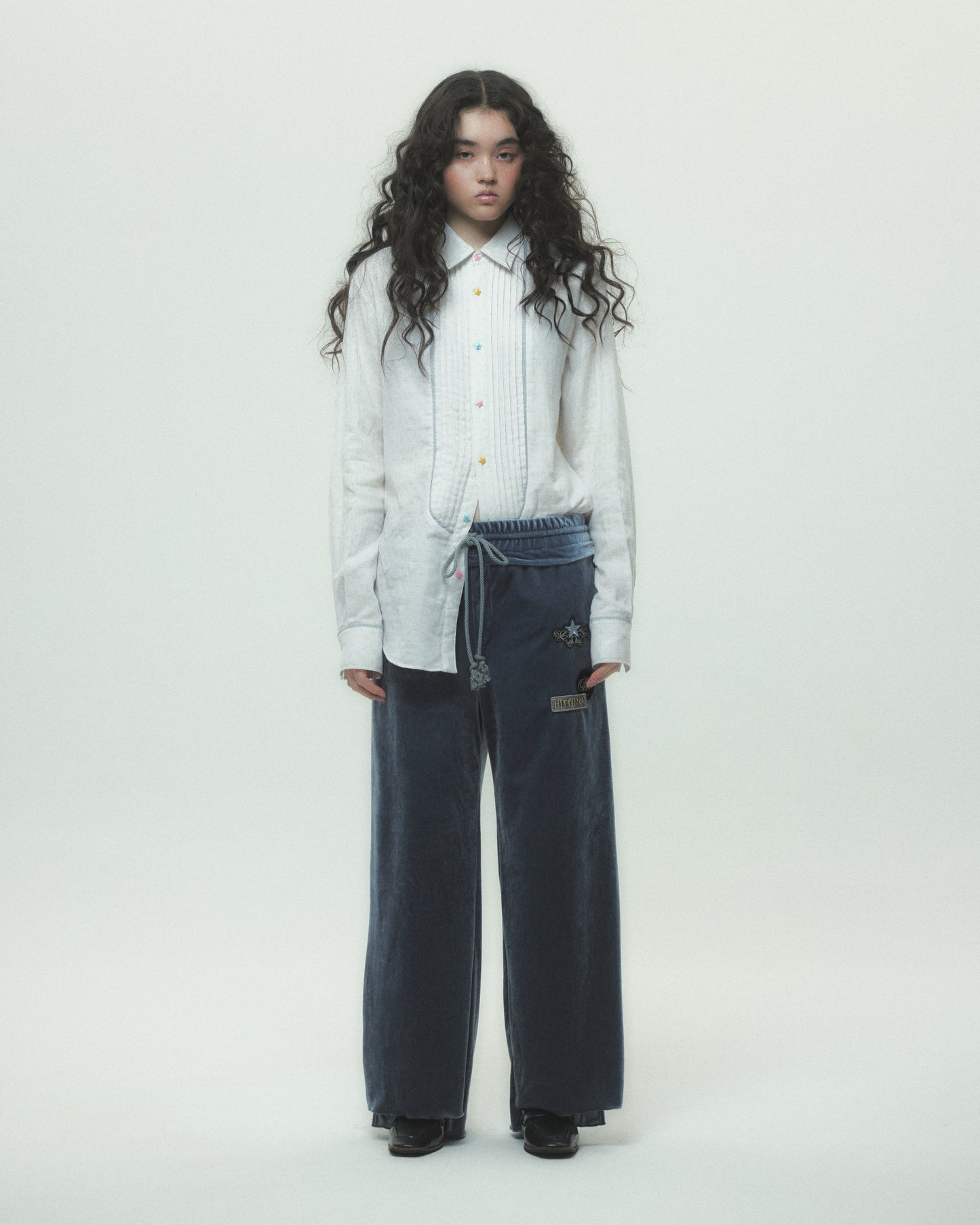 Hitting the star velour pants Blue【Delivery in September 2026】