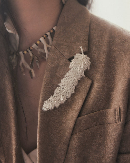 grand feather beads brooch clip【Delivery in March 2026】