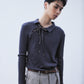 double ribbon lace up riv tops Charcoal gray【Delivery in June 2026】