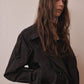 Beads epolette peplum trench jacket Black【Delivery in January 2027】