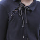 double ribbon lace up riv tops Charcoal gray【Delivery in June 2026】