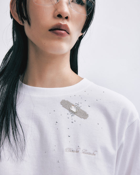 Bijou Aid long sleeve T-shirt White【Delivery in March 2025】