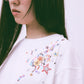drawing childhood spangle T-shirt White【Delivery in July 2024】