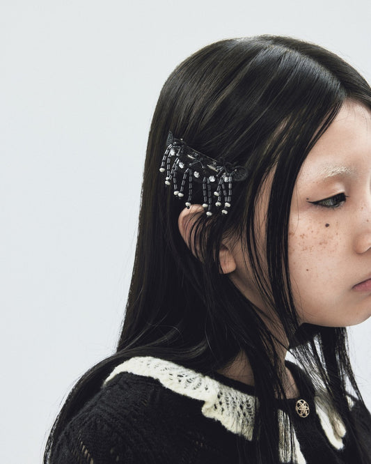 snow bijou mini barrette Black【Delivery in November 2025】