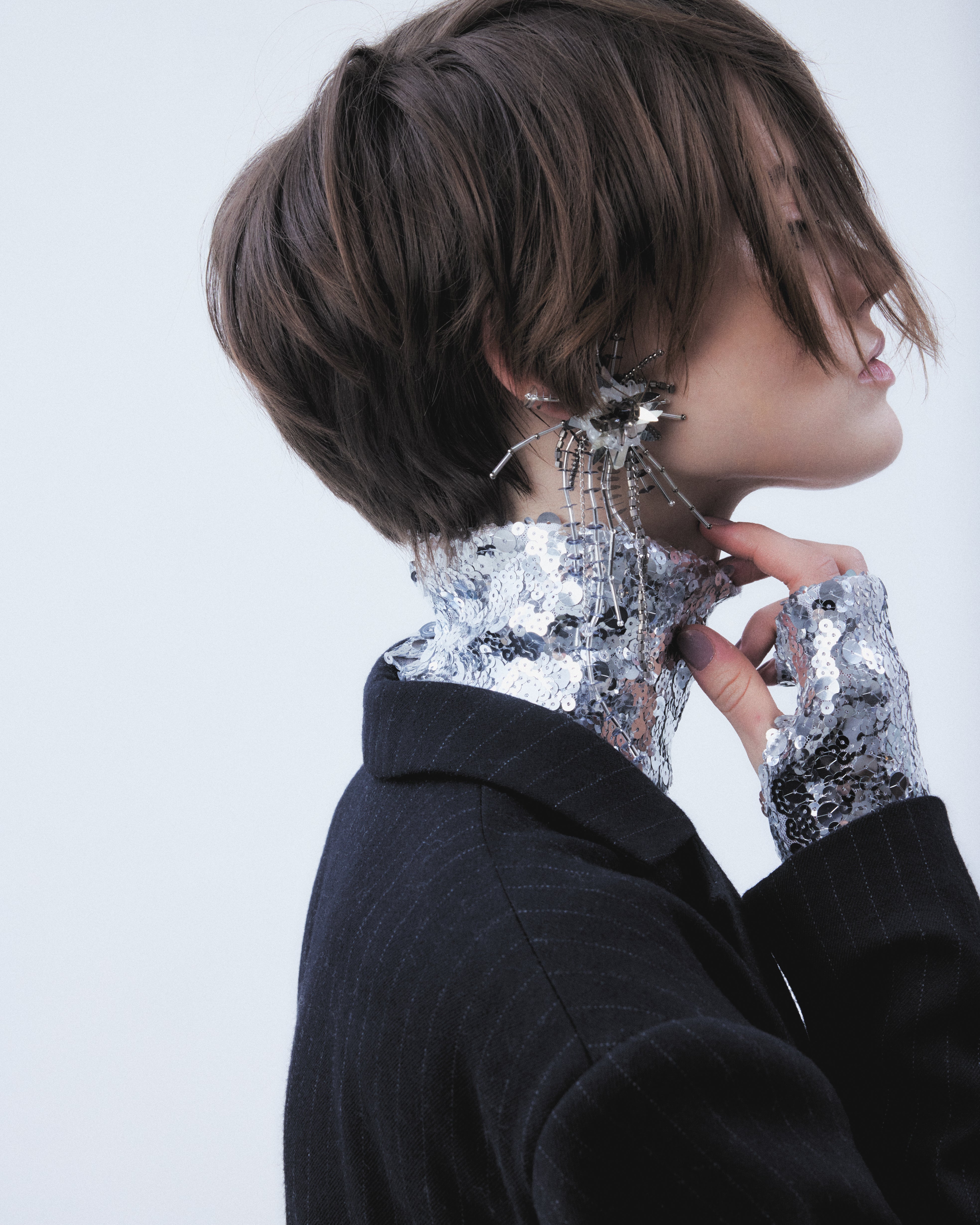 タナカダイスケ|トップス|spangle tulle pullover Silver – tanakadaisuke