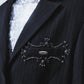 metal embroidery stripe wool jacket Black【Delivery in July 2026】