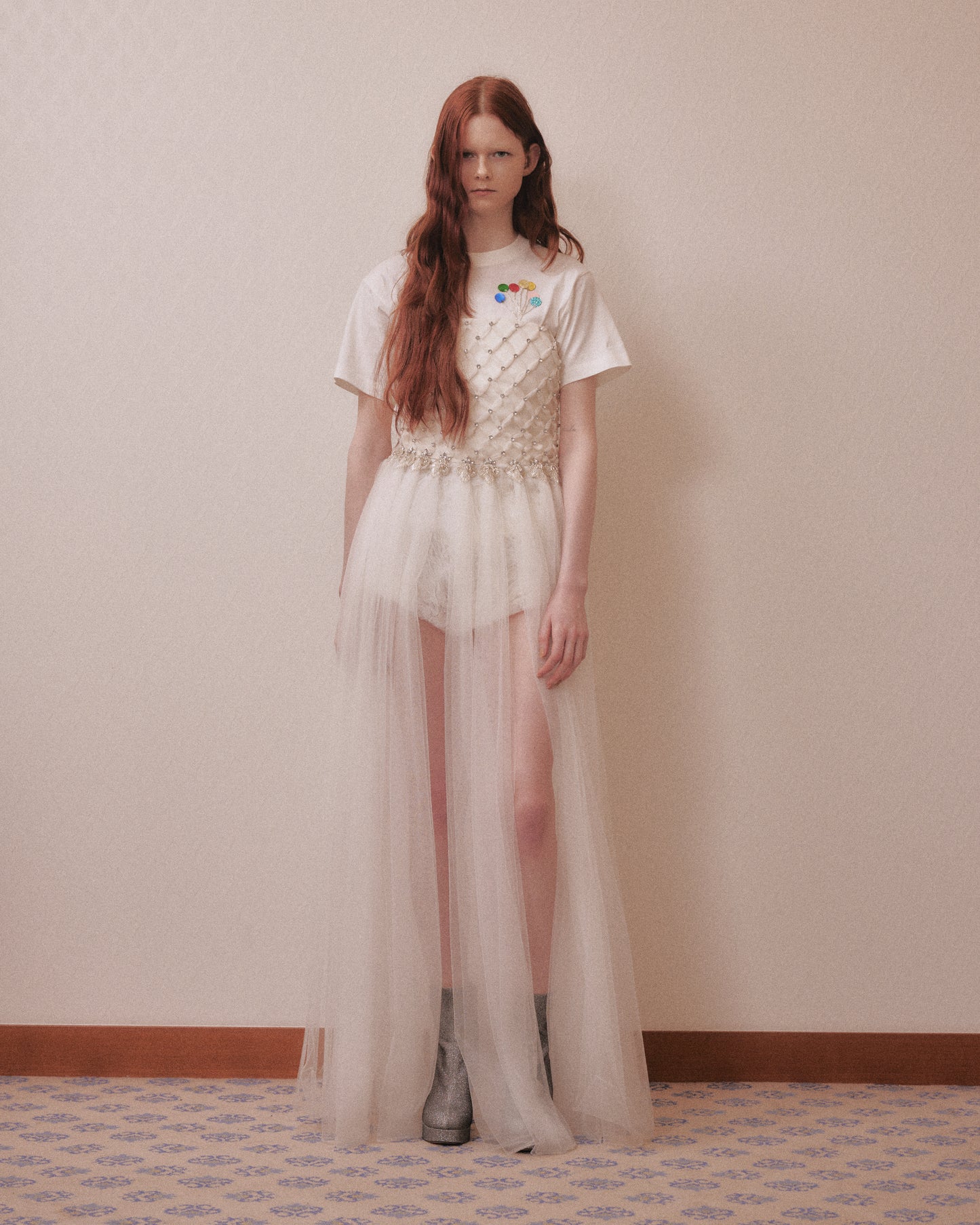 Spangle baloonT-shirt White【Delivery in March 2027】