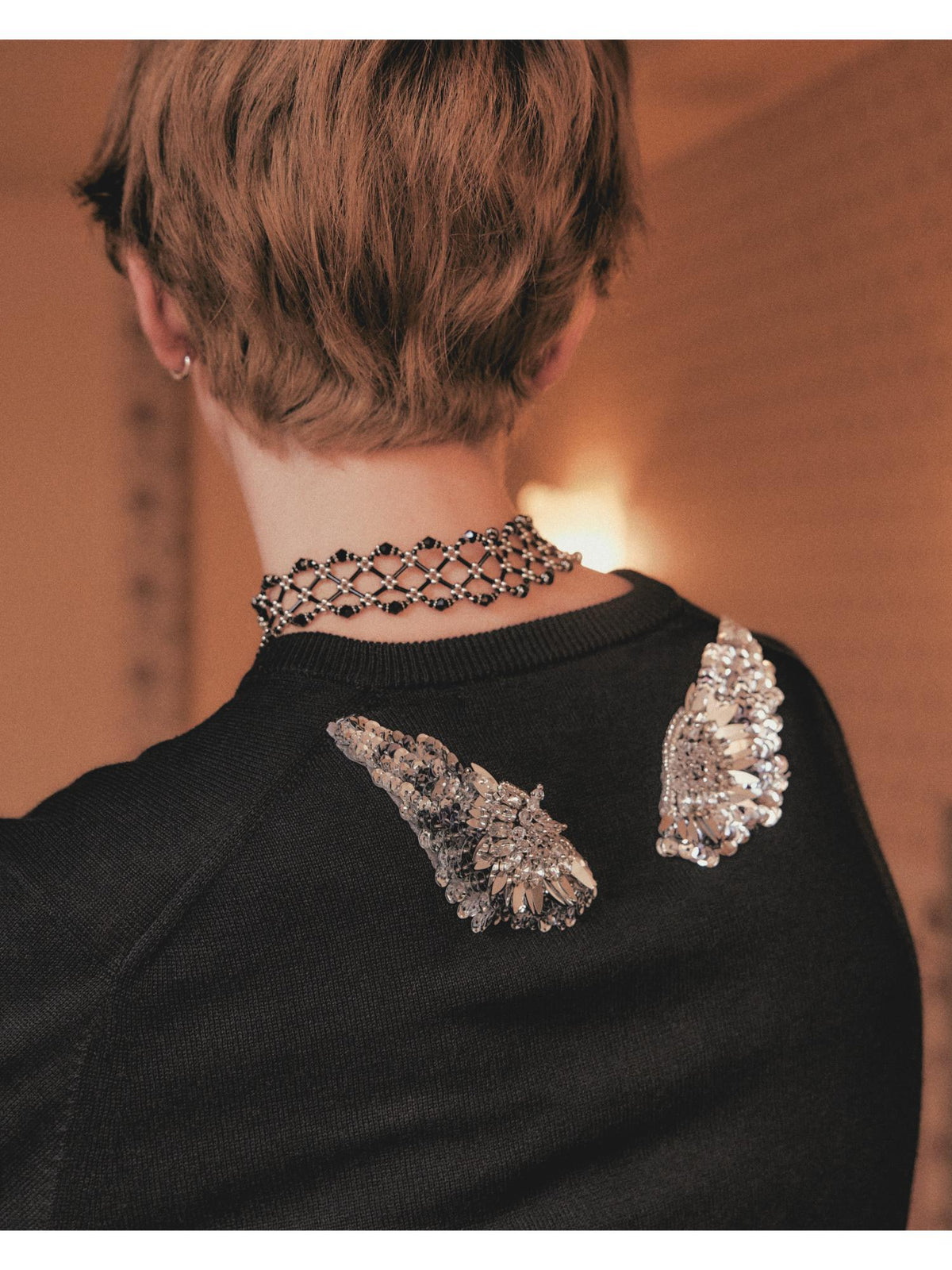 beads net choker Black【Delivery in January 2027】