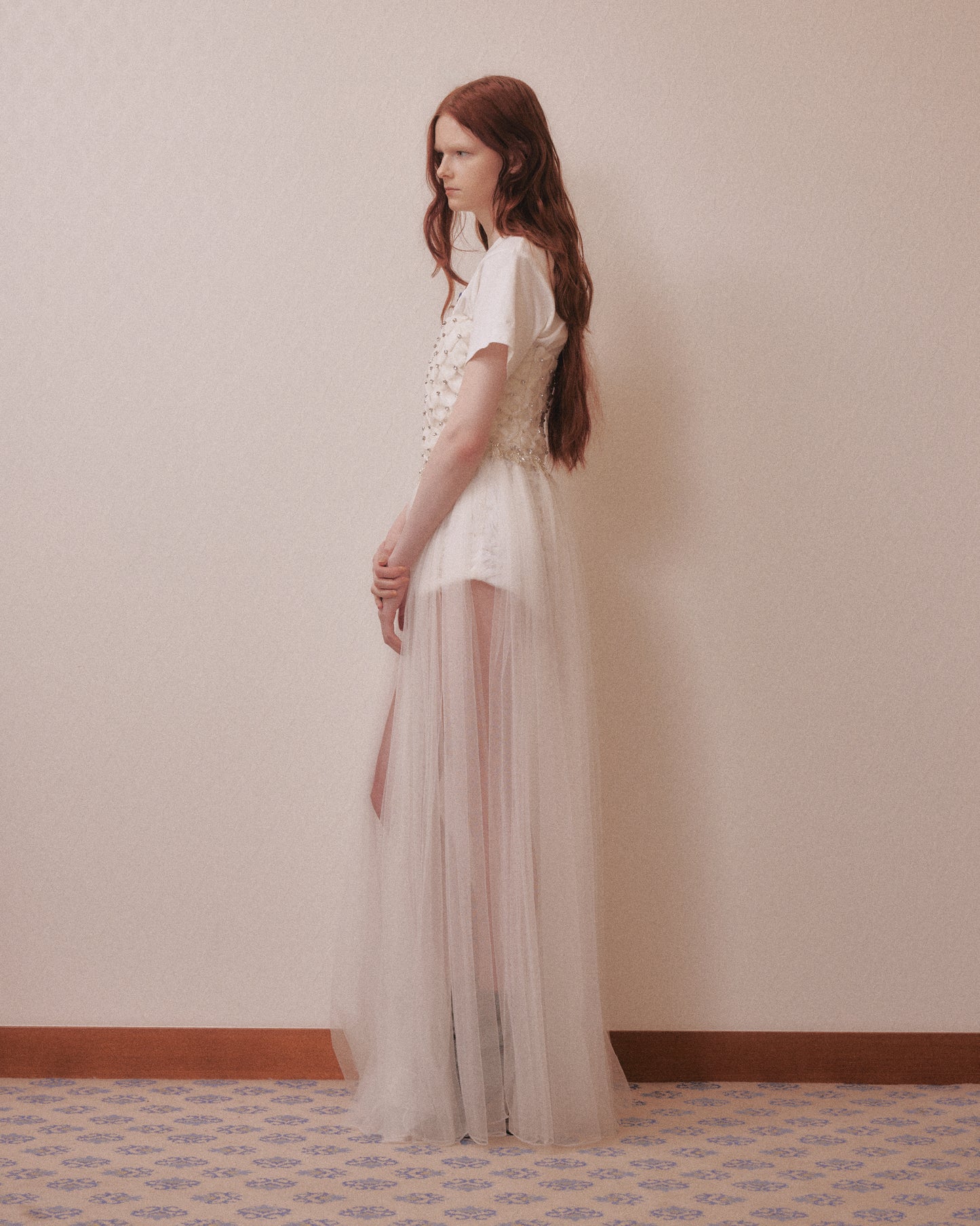 bijou cross tulle dress White【Delivery in March 2027】