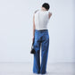 one-side drape gather tank top White【stock】