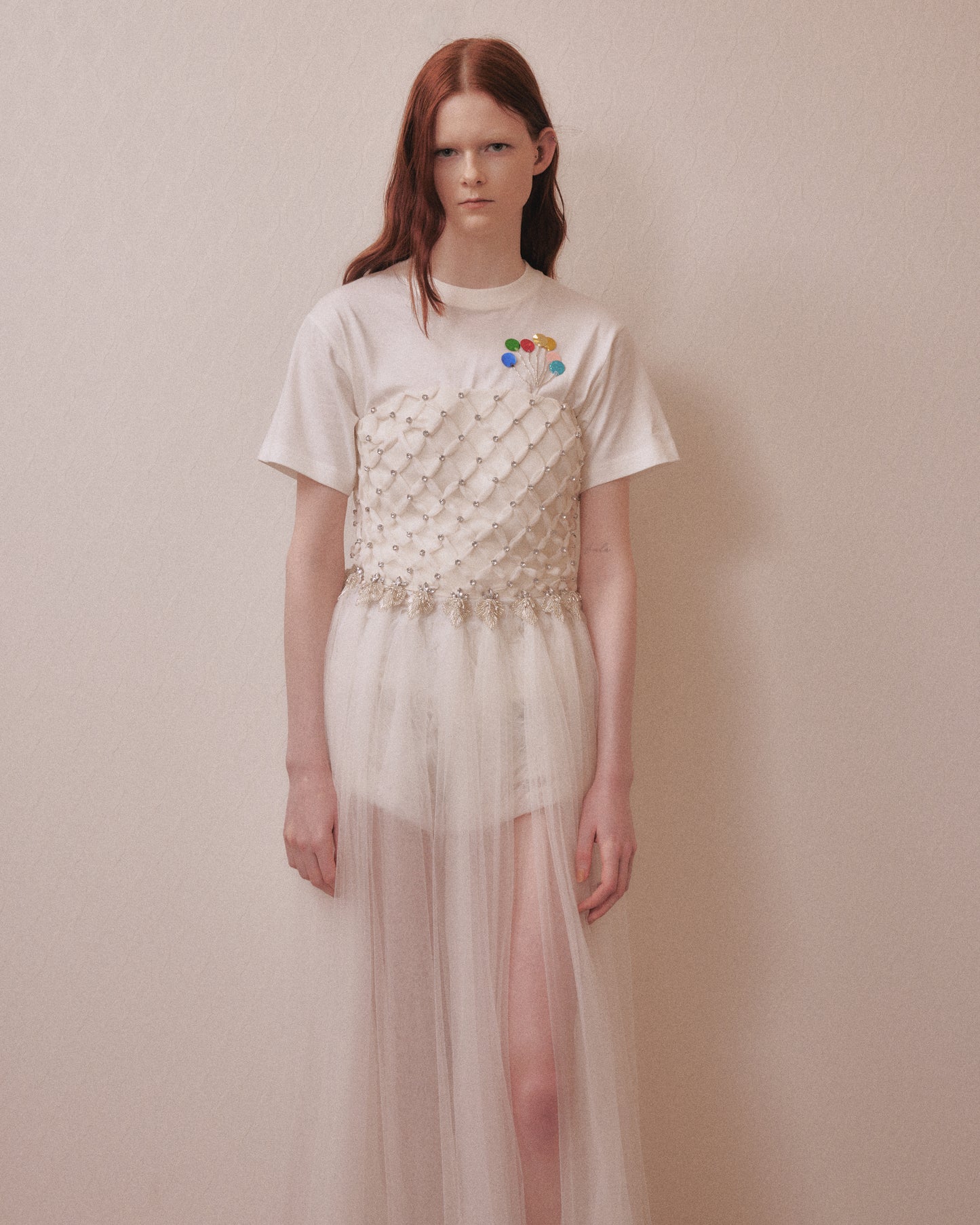 Spangle baloonT-shirt White【Delivery in March 2027】