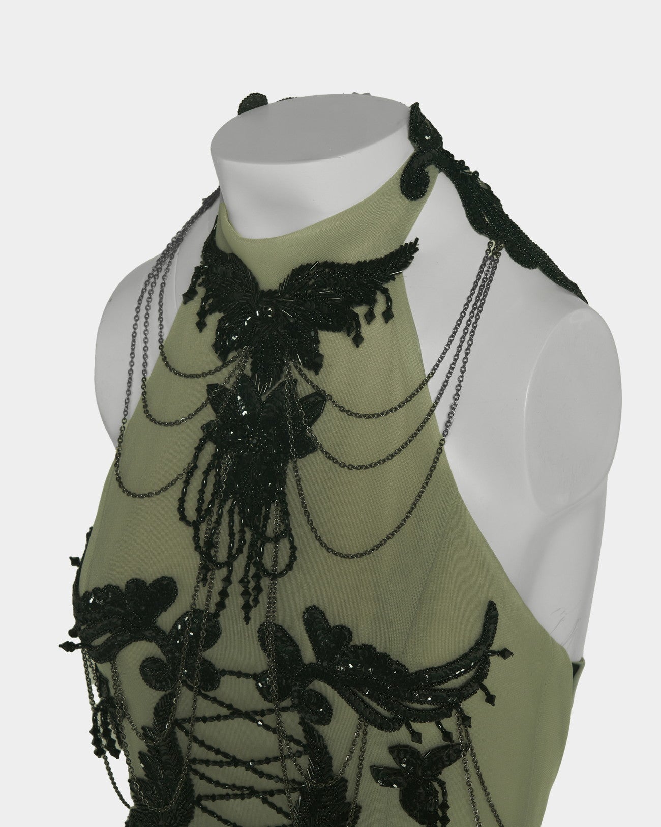 black seagrass chain dress【Delivery in March 2025】