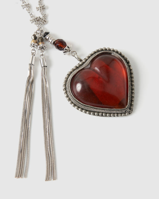 Reddish Brown heart necklace【Delivery in February 2025】